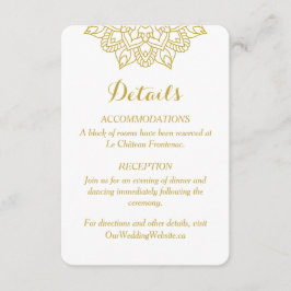 Elegante Golden Mandala Wedding Enclosure Card Begleitkarte