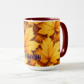 Elegante Golden Maple Leaf Tasse mit individuellem (VorderseiteRechts)