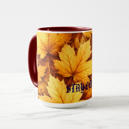 Elegante Golden Maple Leaf Tasse mit individuellem (Vorderseite Links)