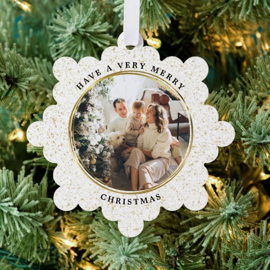 Elegante Golden Minimal Personalisiert Ornament Karte (Insitu (Baum))