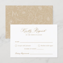 Elegante Golden Modern Script Wedding RSVP Card Einladung