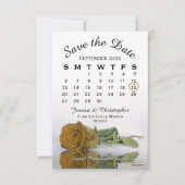 Elegante Golden Ochre Rose Hochzeitstag Save The Date (Vorderseite)