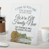 Elegante Golden Ochre Rose Offene Sitzplätze Hochz Sockelschild (In Situ)