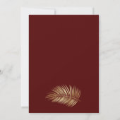 Elegante Golden Palm Branch Wedding Save The Date (Rückseite)