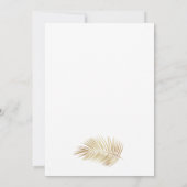 Elegante Golden Palm Branch Wedding Save The Date (Rückseite)