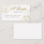 Elegante Golden Peonies Brautparty Begleitkarte (Vorne/Hinten)