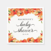 Elegante Golden Poppy Baby Dusche Serviette (Vorderseite)