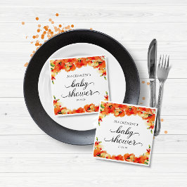 Elegante Golden Poppy Baby Dusche Serviette