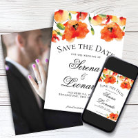 Elegante Golden Poppy Wedding Save the Date