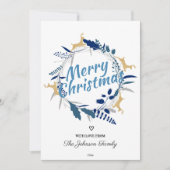 Elegante Golden Rentier Weihnachtsfeier Feiertagskarte (Vorderseite)