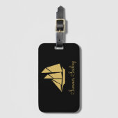 Elegante Golden Sailing Yacht Gepäckanhänger (Vorderseite Vertikal)