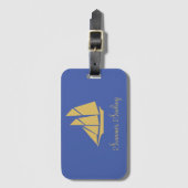 Elegante Golden Sailing Yacht Gepäckanhänger (Vorderseite Vertikal)