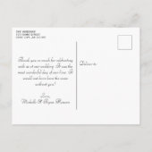 Elegante Golden Script Wedding 2 Fotos Vielen Dank Postkarte (Rückseite)