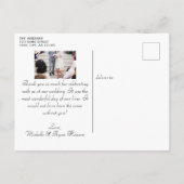 Elegante Golden Script Wedding 2 Fotos Vielen Dank Postkarte (Rückseite)