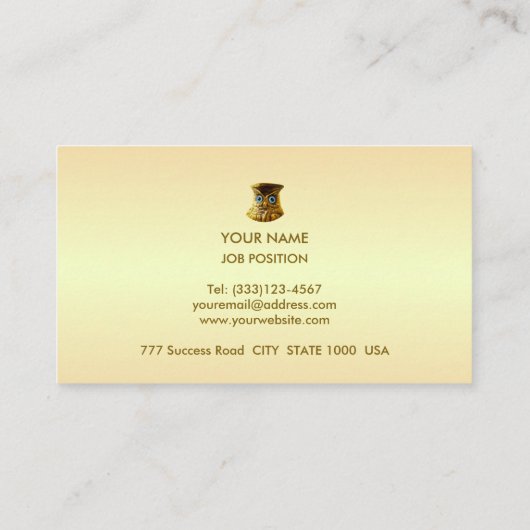 Elegante Golden Shades & Golden Dots Visitenkarte (Rückseite)