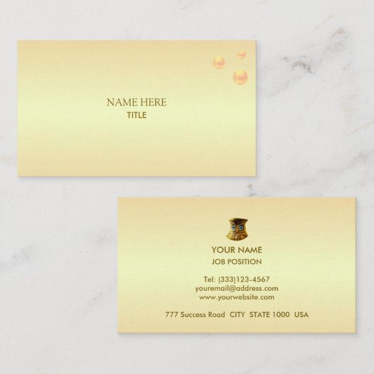 Elegante Golden Shades & Golden Dots Visitenkarte (Vorne/Hinten)