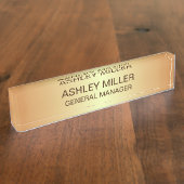 Elegante Golden Shades Schreibtisch Name Plate Namensplakette (Seite)