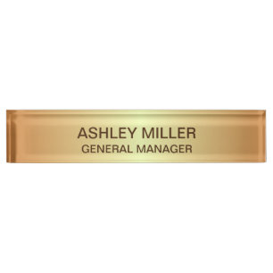 Elegante Golden Shades Schreibtisch Name Plate Namensplakette