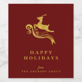 Elegante Golden Snowboard Weinetikett (Einzelnes Label)