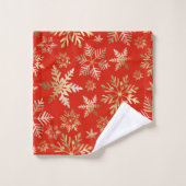 Elegante Golden Snowflakes Badhandtuch Set (Waschlappen)