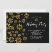 Elegante Golden Snowflakes Einladung (Vorderseite)