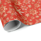 Elegante Golden Snowflakes Geschenkpapier (Rolleneckpunkt)