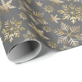 Elegante Golden Snowflakes Gran Café Geschenkpapier (Rolleneckpunkt)