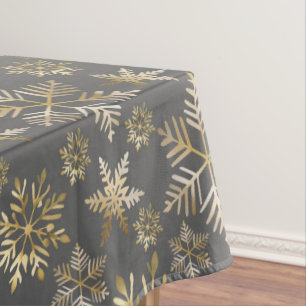 Elegante Golden Snowflakes Gran Café Tischdecke