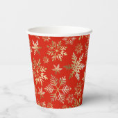 Elegante Golden Snowflakes Pappbecher (Rückseite)