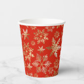 Elegante Golden Snowflakes Pappbecher (Vorderseite)