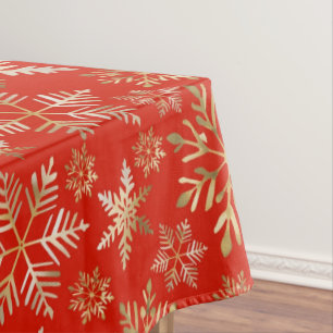 Elegante Golden Snowflakes Tischdecke