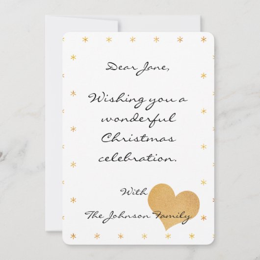 Elegante Golden Stars Ein Foto Weihnachtskarte (Rückseite)