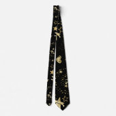 Elegante Golden Stars  Krawatte (Rückseite)