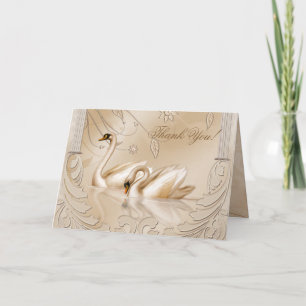 Elegante Golden Swans Formal Danke-Karte Dankeskarte