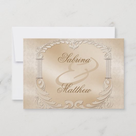 Elegante Golden Swans Formal Empfang Card Einladung (Vorderseite)