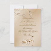 Elegante Golden Swans Formal Empfang Card Einladung (Rückseite)