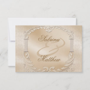 Elegante Golden Swans Formal Empfang Card Einladung