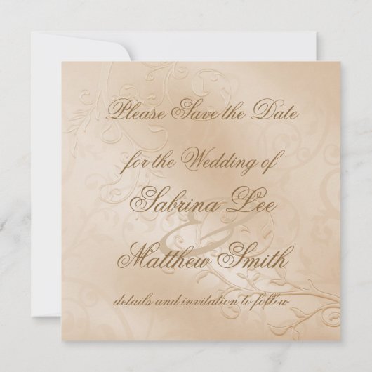 Elegante Golden Swans Formal Save the Date (Rückseite)