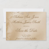 Elegante Golden Swans Formal Save the Date (Rückseite)
