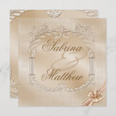 Elegante Golden Swans Formal Wedding Einladung (Vorne/Hinten)