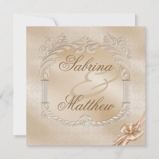 Elegante Golden Swans Formal Wedding Einladung (Vorderseite)