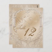 Elegante Golden Swans Formale Tischnummer (Vorne/Hinten)