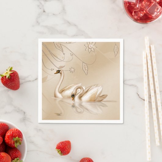 Elegante Golden Swans Serviette (Beispiel)