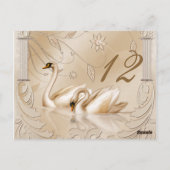 Elegante Golden Swans Table Card Postkarte (Rückseite)