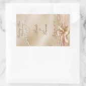 Elegante Golden Swans Wedding Wine Label Sticker (Tasche)