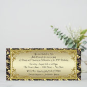 Elegante Golden Ticket Geburtstagsparty Einladung (Stehend Vorderseite)
