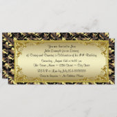 Elegante Golden Ticket Geburtstagsparty Einladung (Vorne/Hinten)