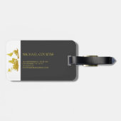 Elegante Golden Travel Mit Monogramm Name Gepäckanhänger (Rückseite horizontal)