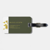 Elegante Golden Travel Mit Monogramm Name Gepäckanhänger (Rückseite horizontal)