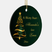 Elegante Golden Tree Baby - Erste Weihnachtsfeier Keramik Ornament (Rechts)